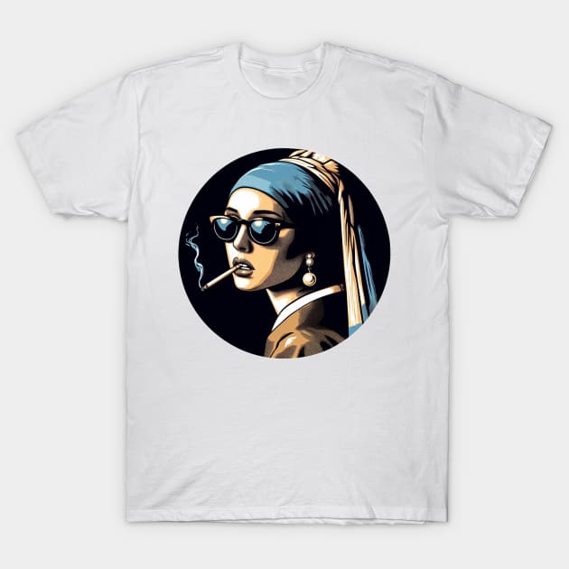 girl with a pearl earring smoking T-Shirt by Anthony88